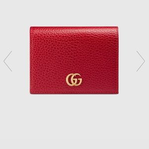 Red Gucci Leather card case wallet